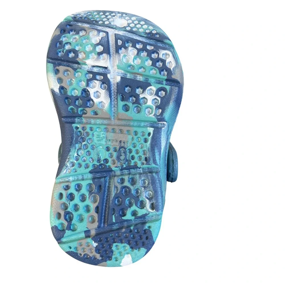 Joybees‎ Kids Everyday Clogs Blue Teal Marble Swirl Size C4/5 NEW